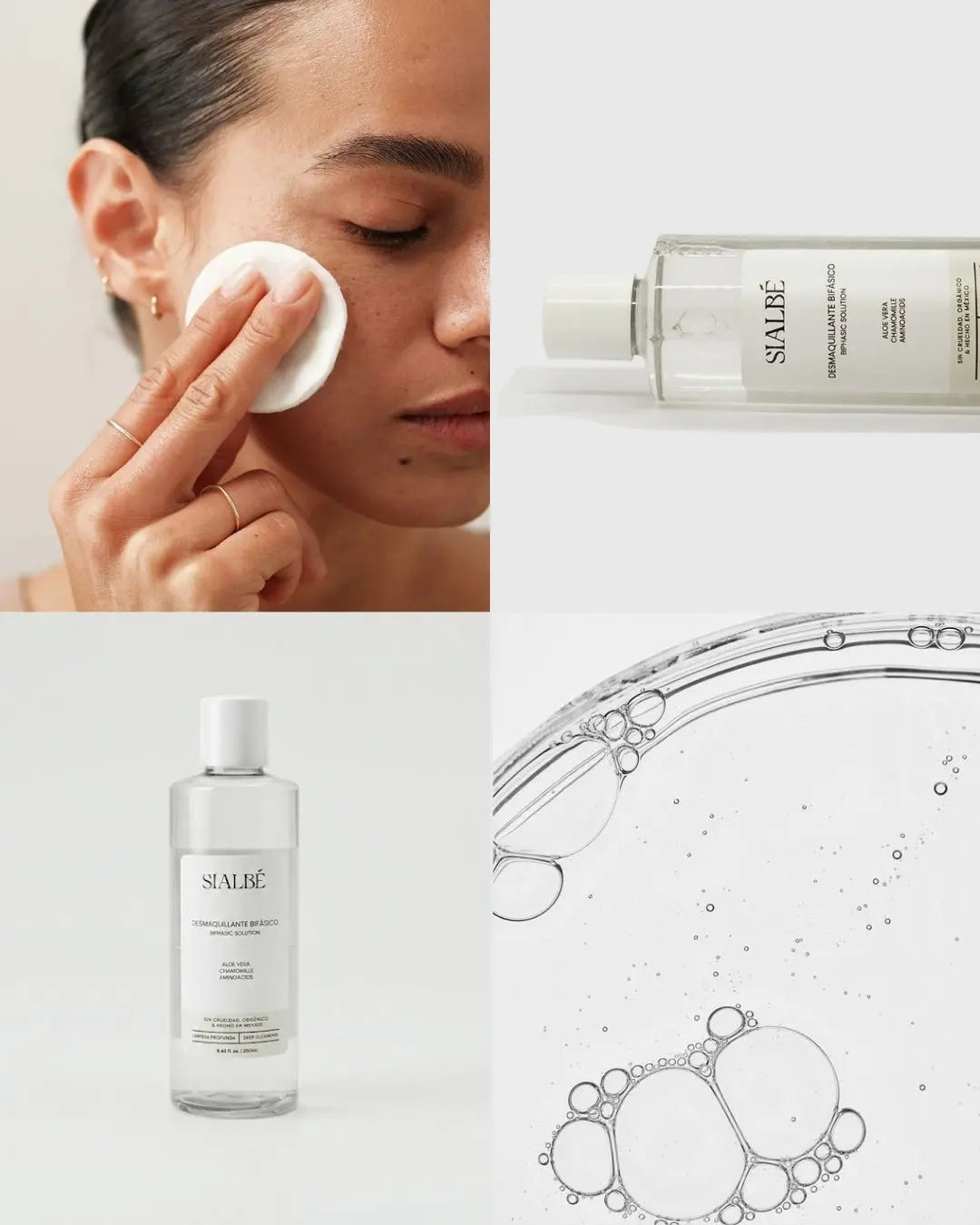 Desmaquillante Bifásico de SIALBÉ: retira maquillaje waterproof y protector solar, con aloe vera y bisabolol, imagen 3