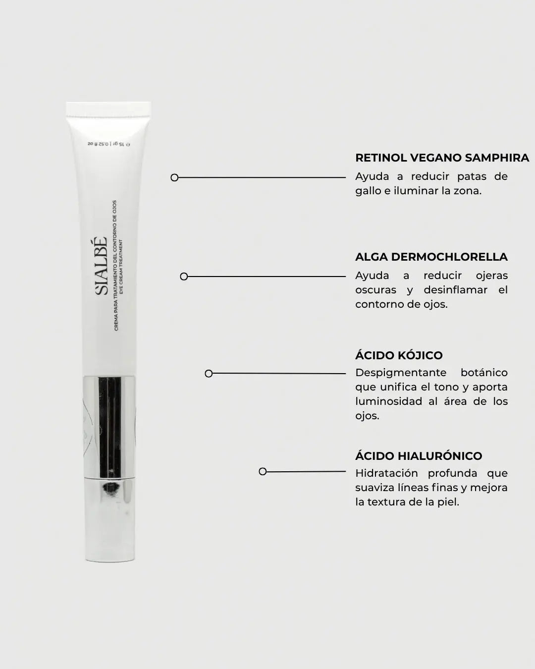 Tratamiento para el Contorno de Ojos de SIALBÉ: con cafeína, vitamina C y ácido hialurónico para ojeras, bolsas y patas de gallo, imagen 3