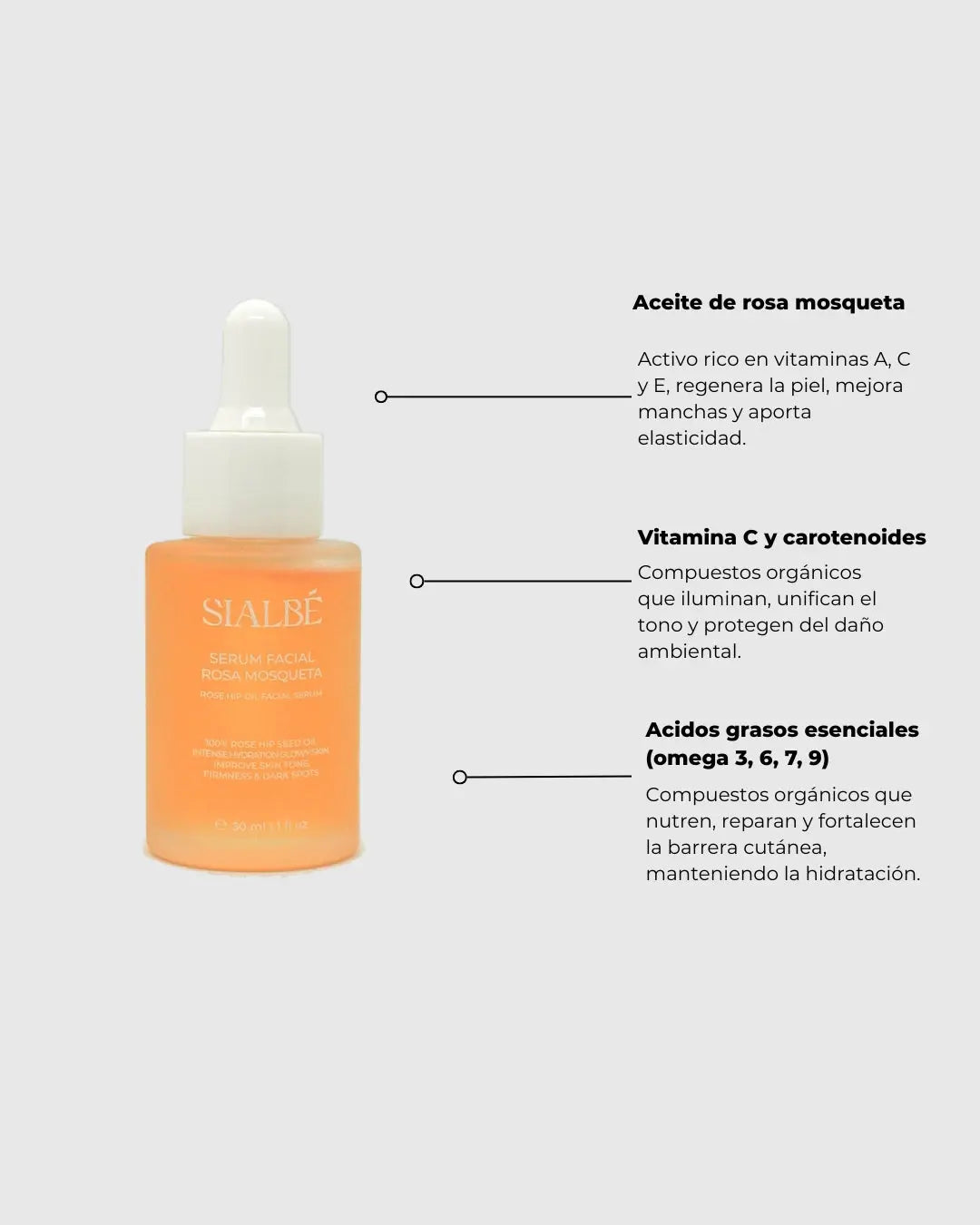 Serum de Rosa Mosqueta de SIALBÉ: aceite 100% puro prensado en frío para cicatrices, estrías y líneas finas, imagen 3